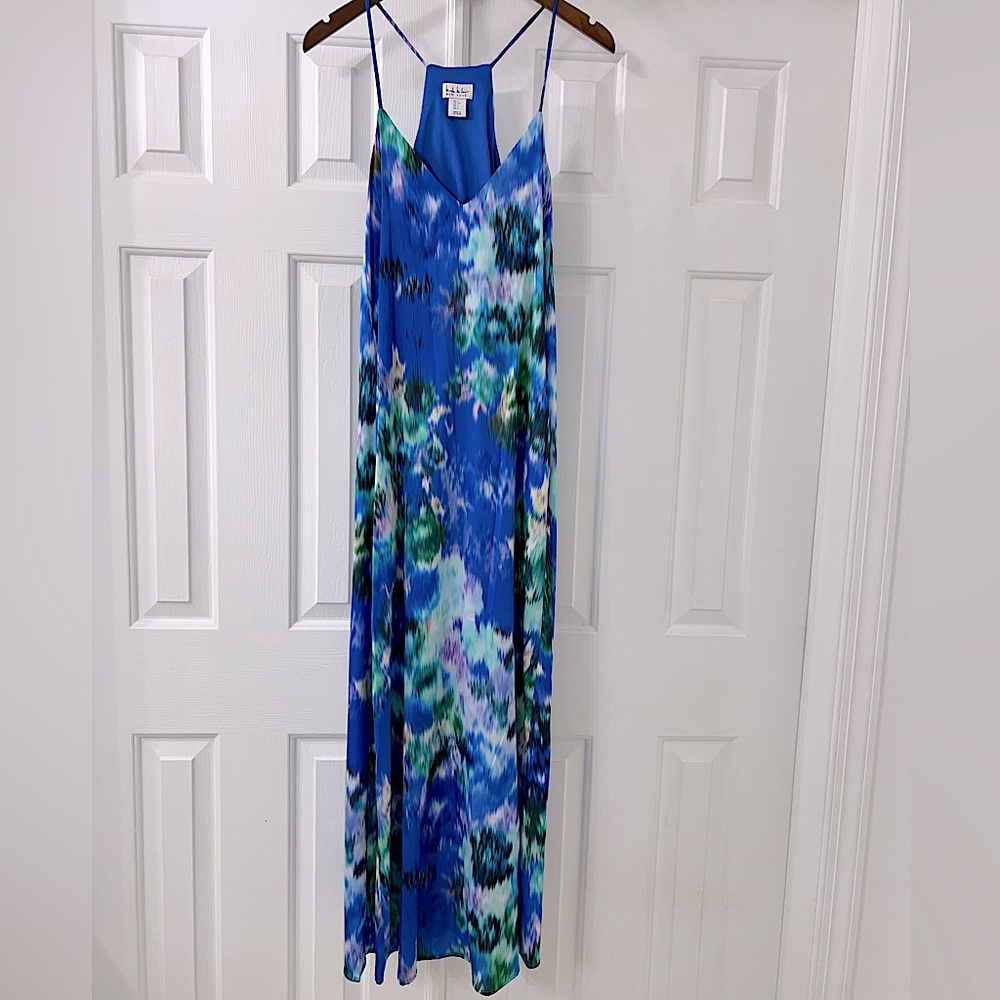 NWOT Nicole Miller Watercolor Maxi Dress Small